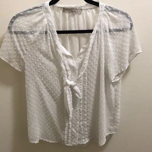 White Short Sleeve Blouse
